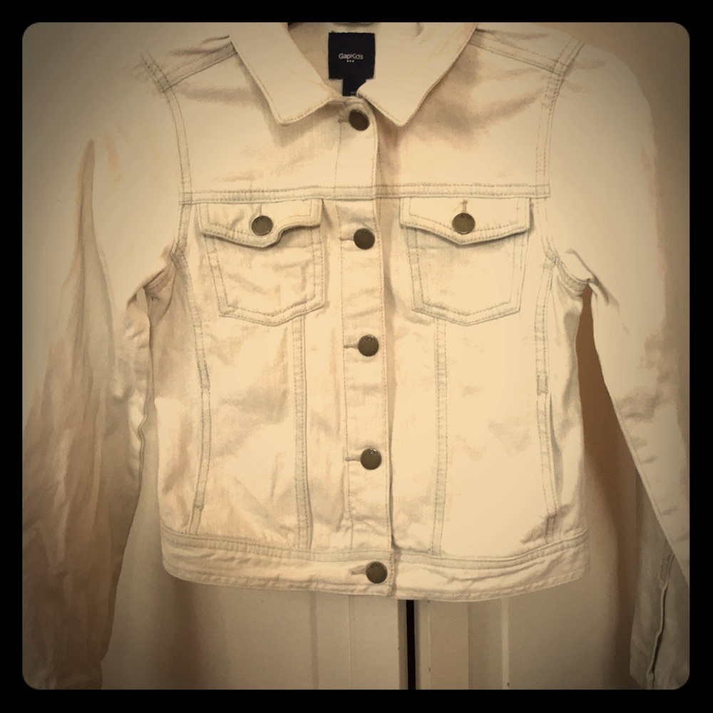 GapKids girls white jean jacket